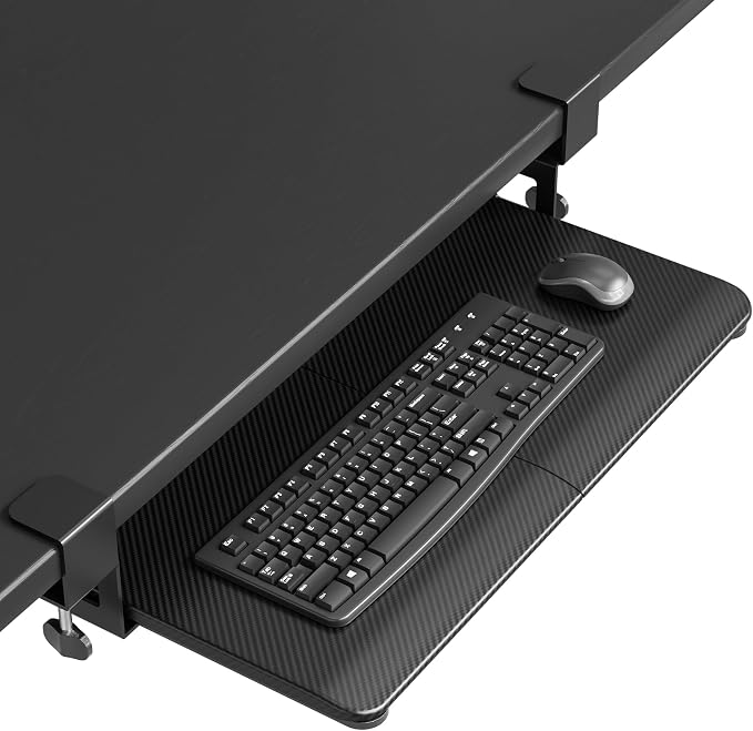 BONTEC KMT01 Under Desk Keyboard Tray, Pull-Out Keyboard & Mouse Platform by BONTEC