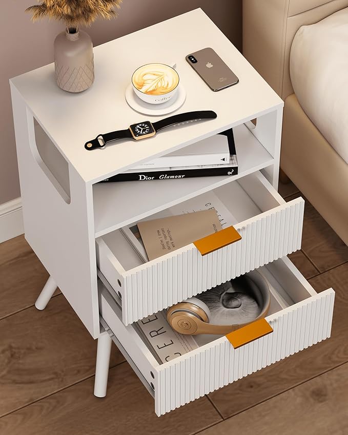 White Nightstand, Modern Bedside Table - Image 4