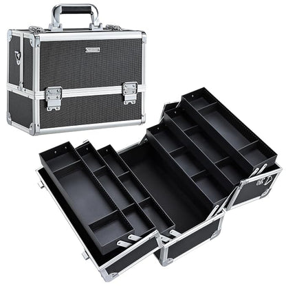 FRENESSA Makeup Train Case Makeup Case 12.6 Inch Large Cosmetic Box Organizer by Frenessa