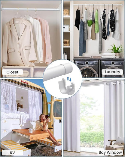 3 PACK Closet Rods for Hanging Clothes, 17 to 54 Inches Stepless Adjustable - Image 5