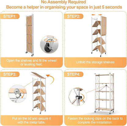 5-Tier Foldable Storage Shelves - Image 9