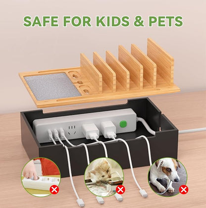 Pezin & Hulin Bamboo Charging Station, Electronic Devices Organizer - Image 2