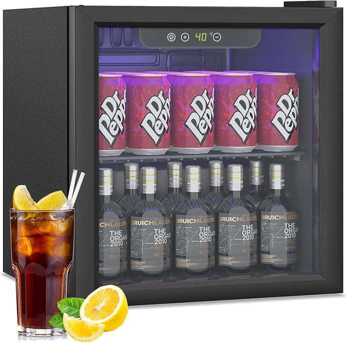 Stopasd Beverage Refrigerator Cooler, 1.3 Cu.Ft/60 Can Drink Fridge by Stopsad