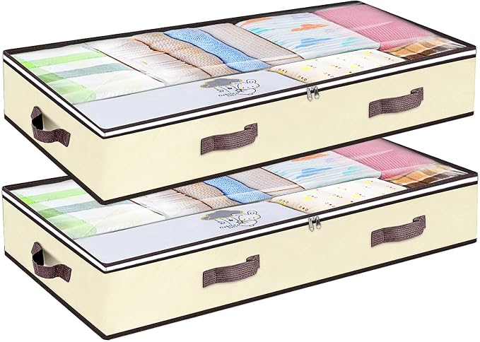 90L Under Bed Storage Containers, Underbed Toy Organizers and Clothing Storage by BuddingJoy-BuildaJoyfulLifeforYou