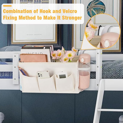 Bedside Caddy Organizer with Fixed Straps and Water Bottle Holder - Image 2