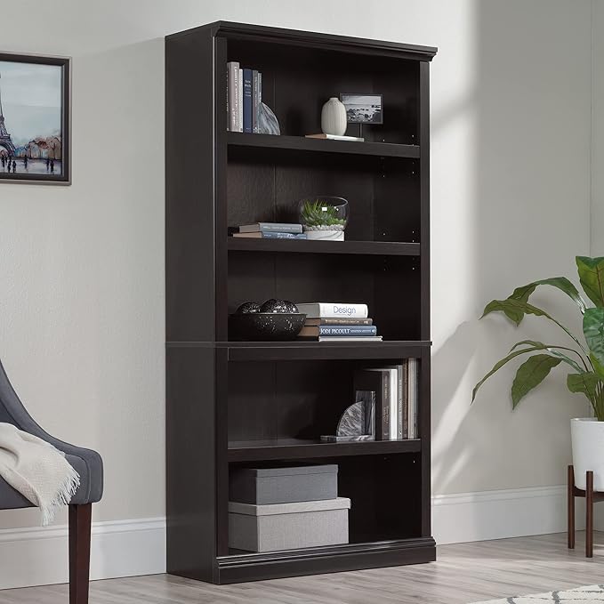 Sauder 5 Tier Book Shelf Wooden Bookcase Multipurpose Bookshelf - Image 2
