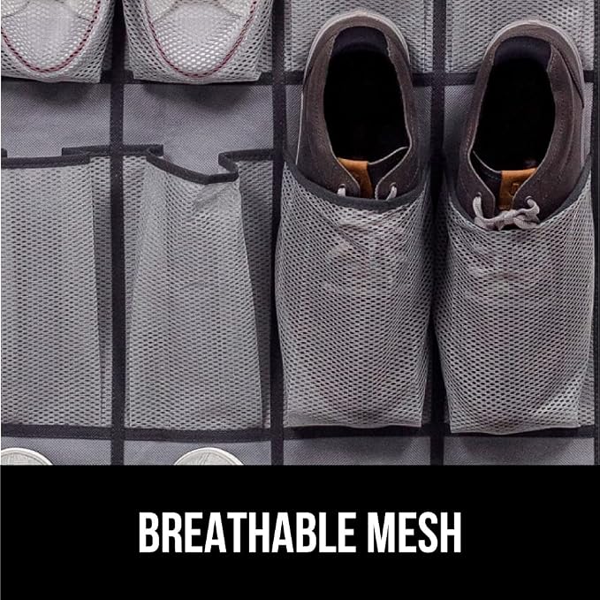 GORILLA GRIP Over the Door Shoe Organizer, 24 Extra Large Breathable Mesh - Image 5