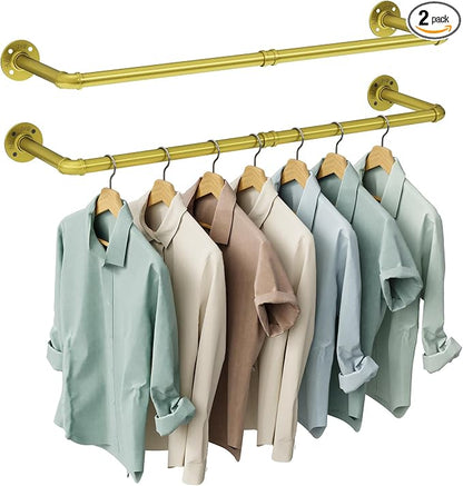 OROPY Industrial Pipe Clothes Rack Wall Mounted Set of 2, 38.4 inches Heavy by OROPY