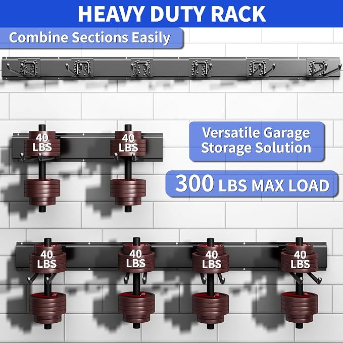 Garage Tool Organizer Wall Mount, 48inch Heavy Duty Garden Tool organizer - Image 2