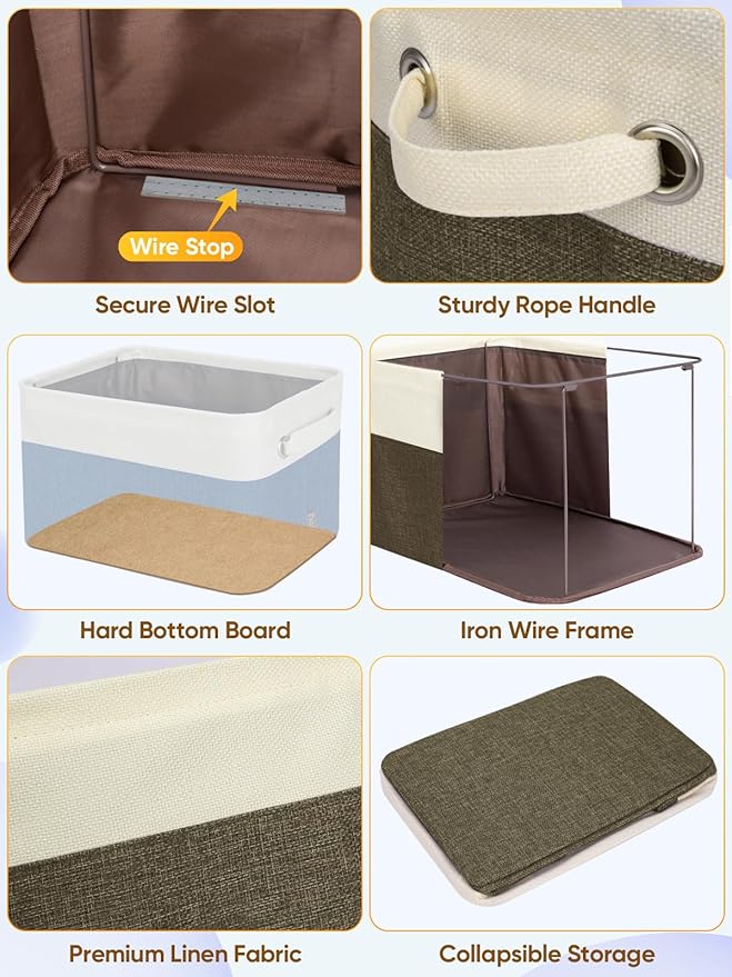 BALEINE 2 Pack Fabric Storage Bins - Image 6