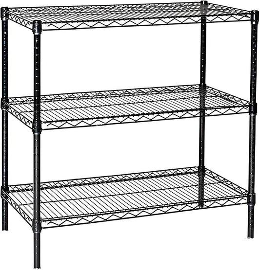 Omega 12" Deep x 48" Wide x 36" High 3 Tier Black Starter Shelving Unit by OmegaProductsCorporation