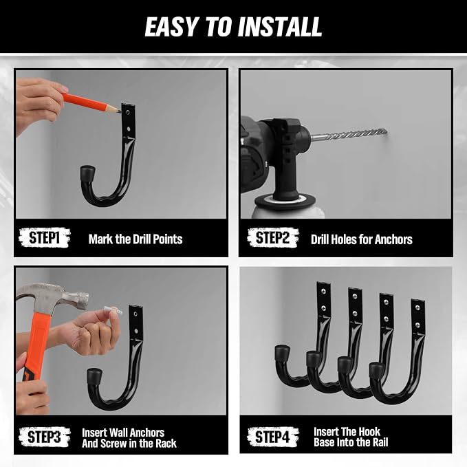 Heavy Duty Garage Storage Hooks, 6-piece Bike Hooks - Image 6