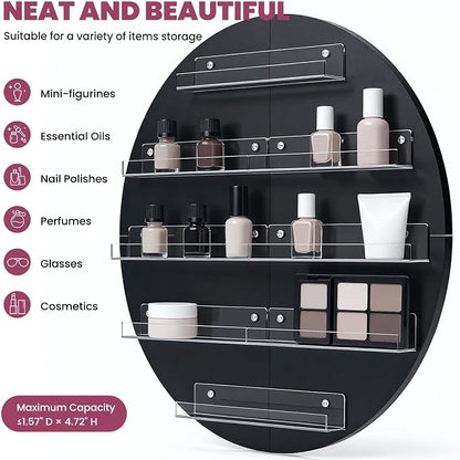 Wall Mount Nail Polish Organizer, 2 Packs Wood Nail Polish Rack w/Acrylic - Image 4