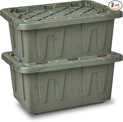 HOMZ 2-Pack Durabilt Tote, Heavy Duty Plastic Storage Bins by Homz