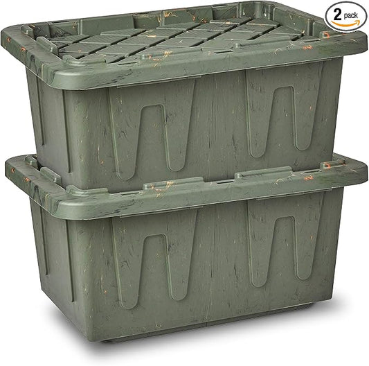 HOMZ 2-Pack Durabilt Tote, Heavy Duty Plastic Storage Bins by Homz