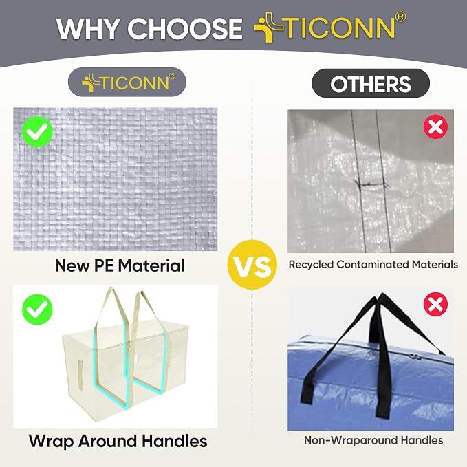 TICONN 6 Pack Extra Large Moving Bags - Image 4