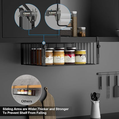 2Pack Under Shelf Basket Organizer, Adjustable Hanging Holder Storage - Image 4
