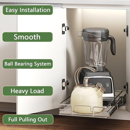 Pull Out Cabinet Organizer 15½" W x 21½" D, Heavy Duty Cabinet Pull Out Shelves - Image 2