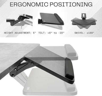 VIVO Adjustable Computer Keyboard & Mouse Platform Tray Ergonomic Under Table - Image 3