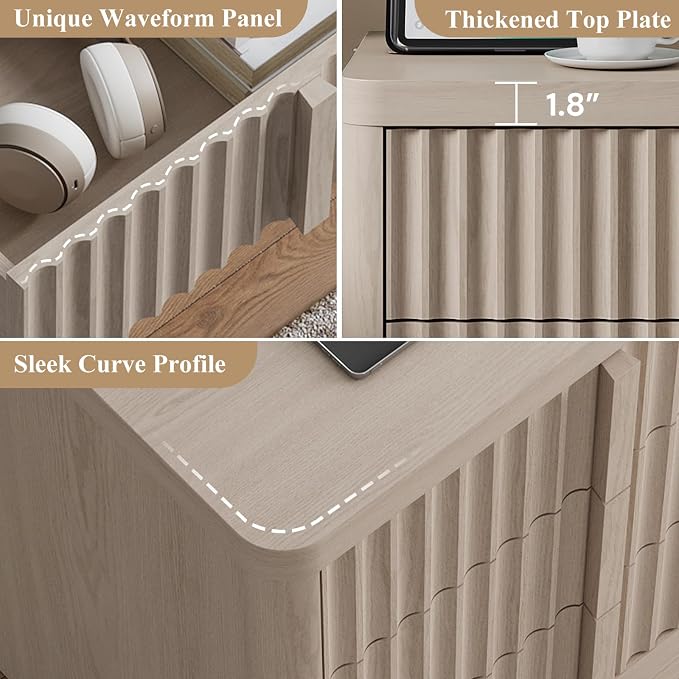 Fluted Dresser for Bedroom, Modern Chest of Drawers - Image 6