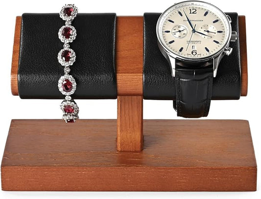 Oirlv Solid Wood Double Watch Display Stand Watch Bracelet Organizer（Black） by Oirlv
