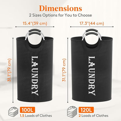 Lifewit 100L 2-Pack Large Laundry Basket, Collapsible Laundry Hamper - Image 2