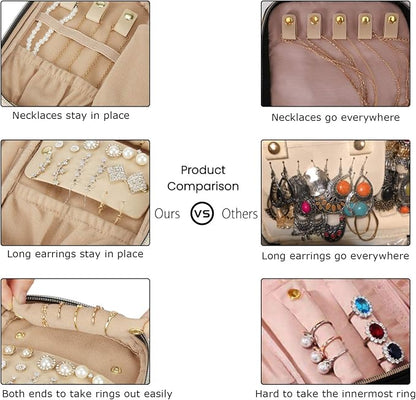 BAGSMART Travel Jewelry Organizer Case Small Jewelry Roll - Image 3