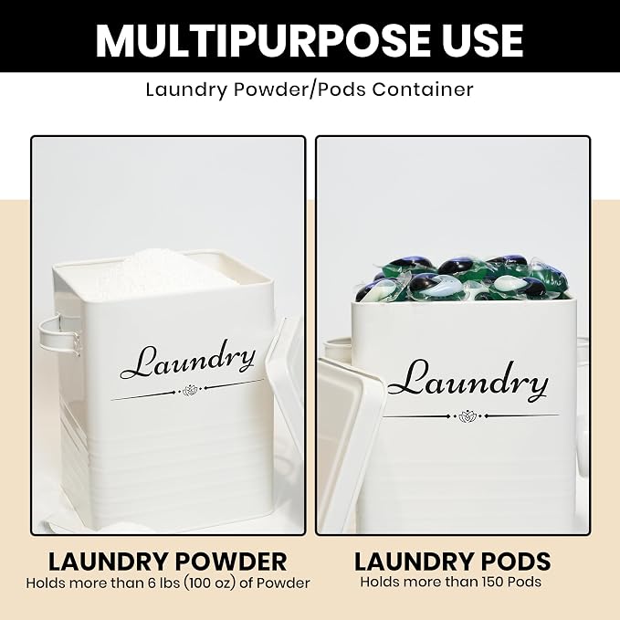 Farmhouse Metal Laundry Pods Container - Image 5