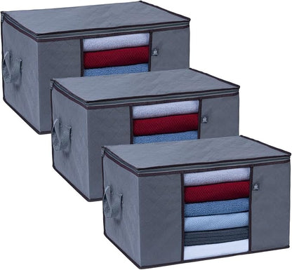 VENO 3 Pack Extra Large Clothes Storage Bag Organizer by Veno