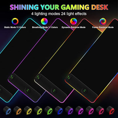 Magnetic Wireless Charging RGB Mouse Pad, 31.5'' x 11.8'' Large LED Gaming Desk - Image 4
