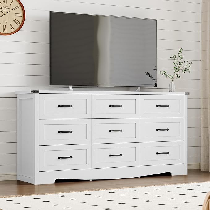 9-Drawer Dresser for Bedroom, Modern Wooden Chest of Drawers - Image 7