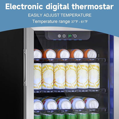 Stopasd Beverage Refrigerator Cooler, 3.2 Cu.Ft/126 Can Drink Fridge - Image 4