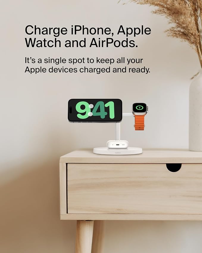 Belkin MagSafe-Compatible Charger, 3-in-1 Wireless Charging Station, - Image 2