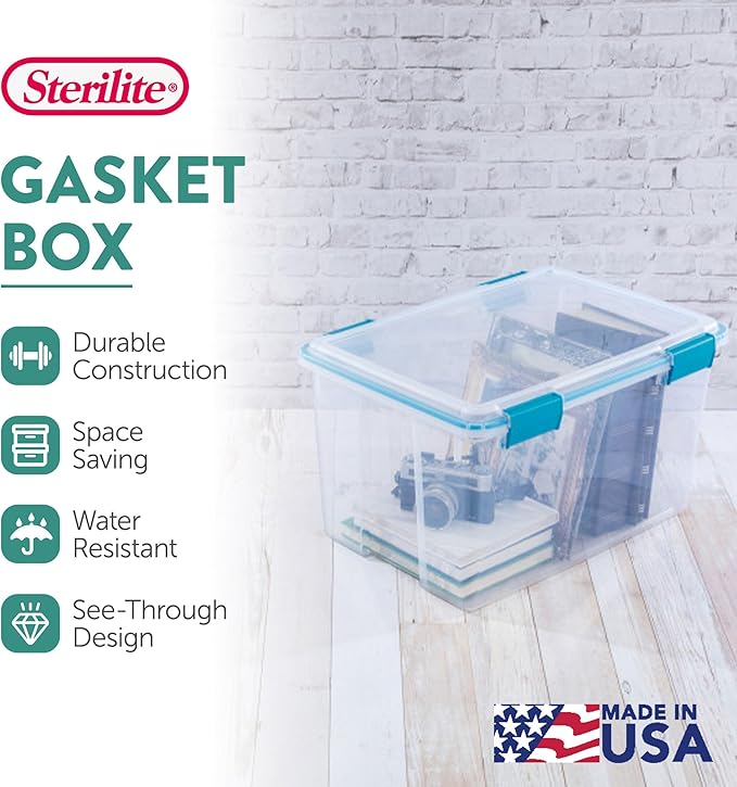 Sterilite 4-Pack Gasket Box, Weather-Resistant Storage Bins - Image 3