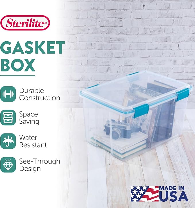 Sterilite 16-Pack Gasket Box, Weather-Resistant Storage Bins - Image 4