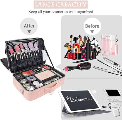 JOURMON Travel Makeup Train Case, Large Capacity Cosmetic Bags - Image 5