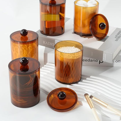 2 Pack Qtip Holder, Canister Apothecary Jar Set, Bathroom Jars - Image 5