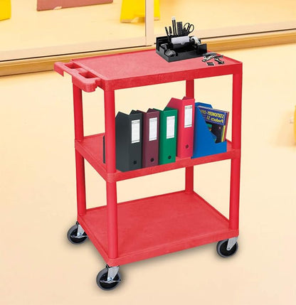 Luxor Multipurpose Storage Utility Cart 3 Shelves Structural Foam Plastic - Image 4