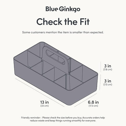 BLUE GINKGO Stackable Organizer Caddy – Korean-Made Portable Tote - Image 3