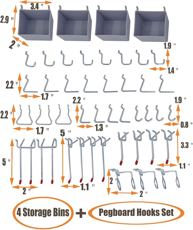 Wallmaster Pegboard Organizer Garage Storage - Image 3
