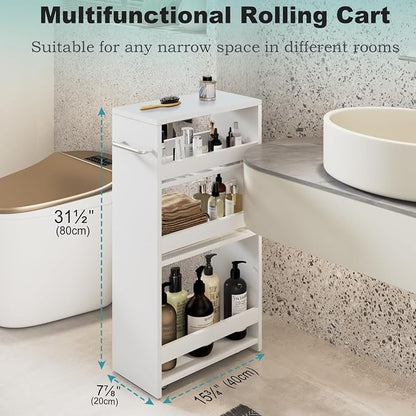 MARTY Rolling Storage Cart 7.9" W, 4-Tier Kitchen Cart - Image 4
