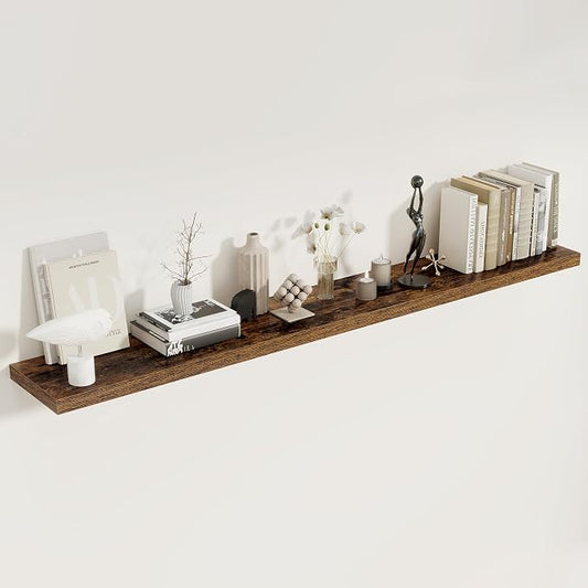 Fun Memories 72 Inch Floating Shelves, 8 Inch Deep Floating Shelf, Large Shelves by FunMemories