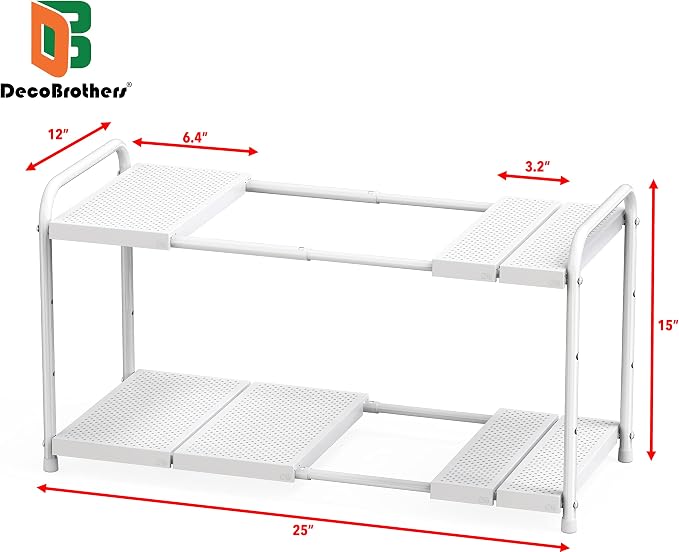 Deco Brothers Under Sink 2 Tier Expandable Shelf Organizer - Image 2