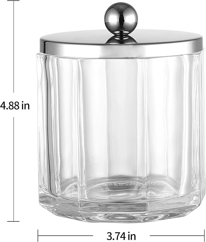 Clear Transparent Apothecary Octagional Shaped Glass Canister Jar - Image 2