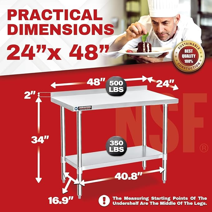 DuraSteel NSF Stainless Steel Table - Image 6