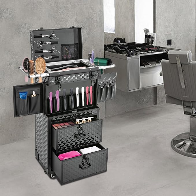 Cosmetic Train Case, Makeup Organizer Travel Case - Image 3