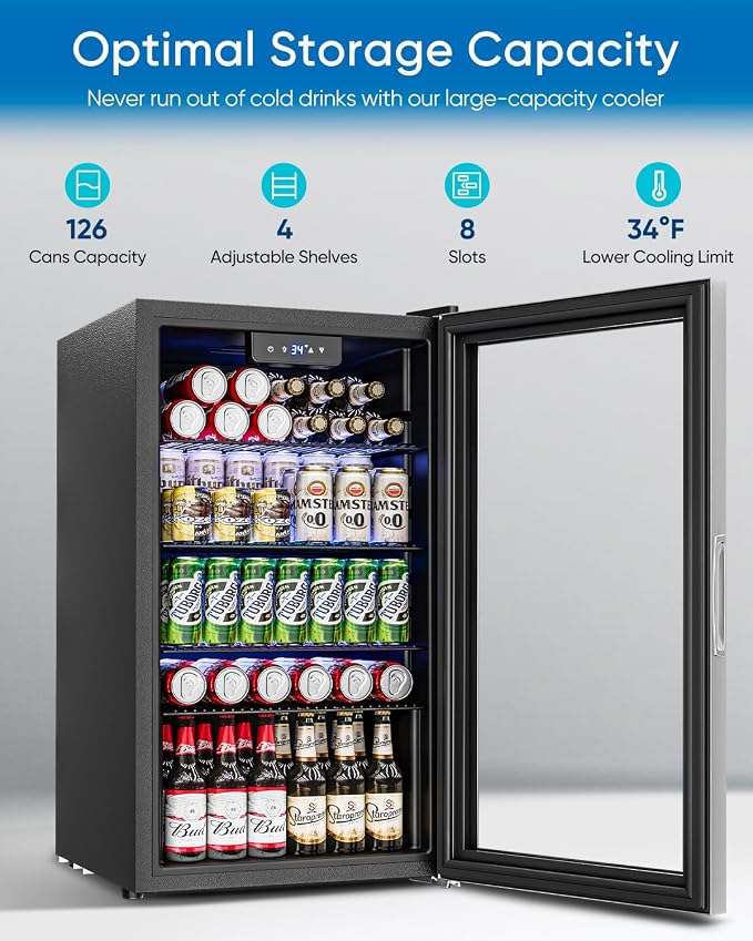 3.2 Cu.Ft Mini Fridge with Glass Door - Image 2