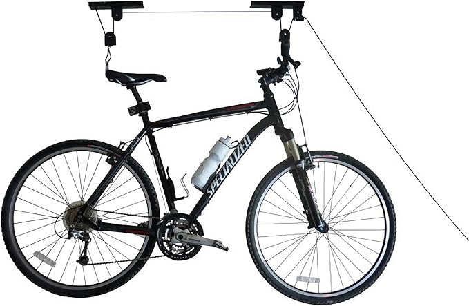 Bike Hanger - Overhead Hoist Pulley System - Secure Garage Ceiling Storage by - Image 6