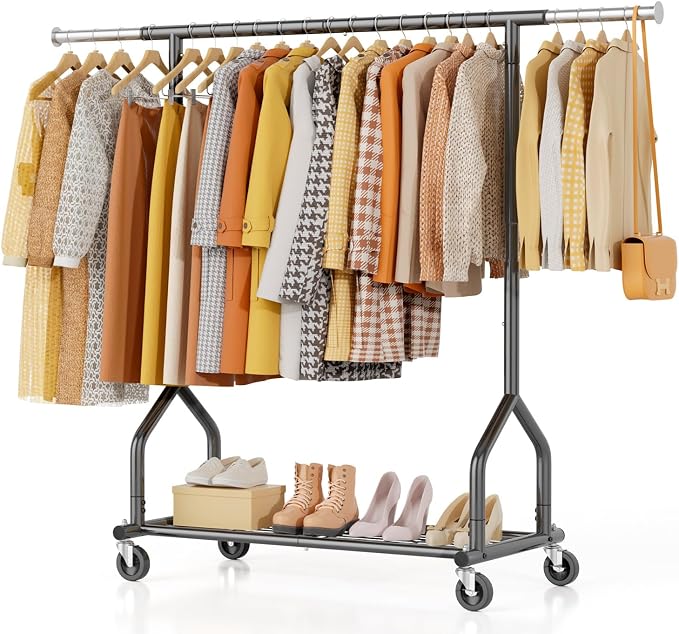 EAGMAK Heavy Duty Clothes Rack Load 424 LBS, Rolling Clothing Rack by Eagmak