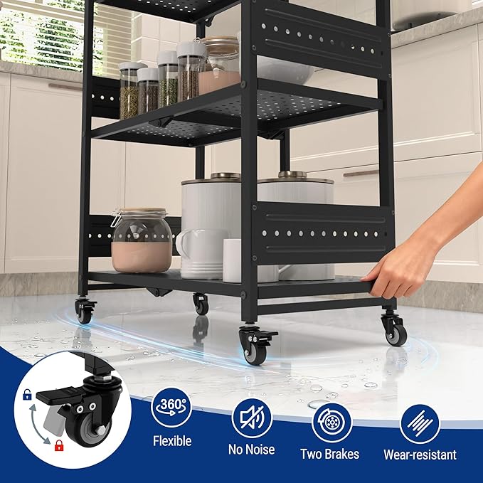 WORKPRO 4-Tier Folding Shelf, No-Assembly Metal Storage Rack - Image 5